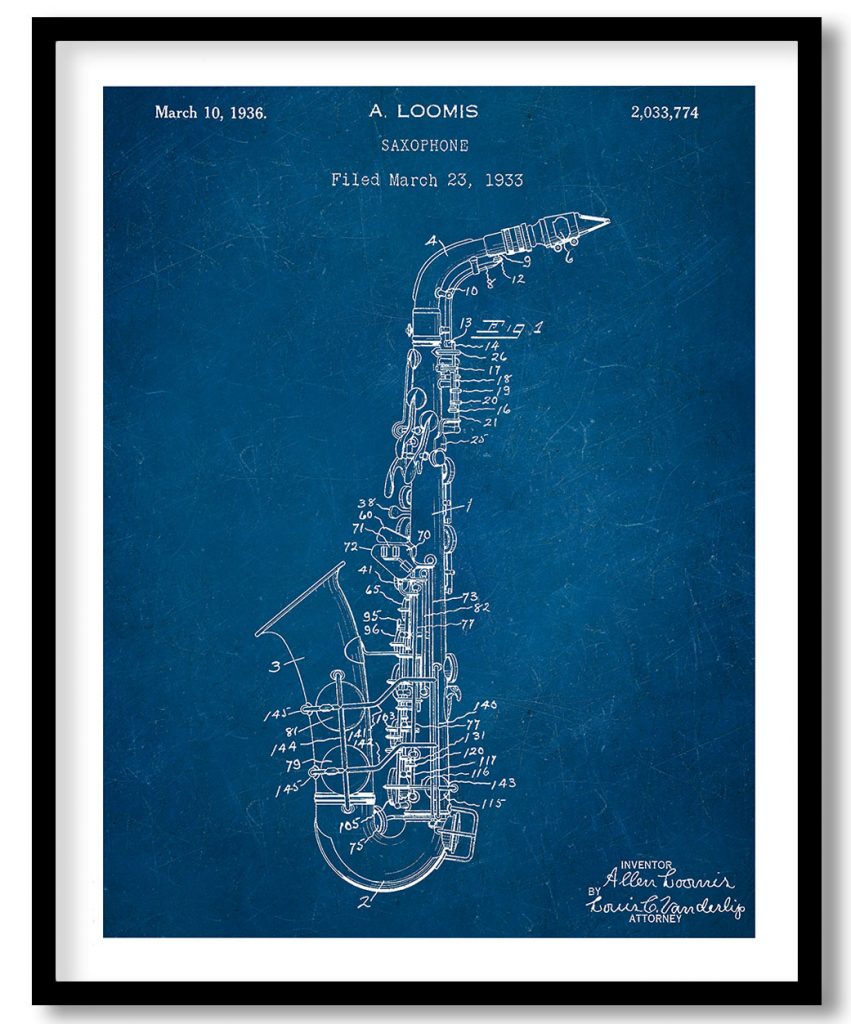 Saxophone 1933 blueprint
