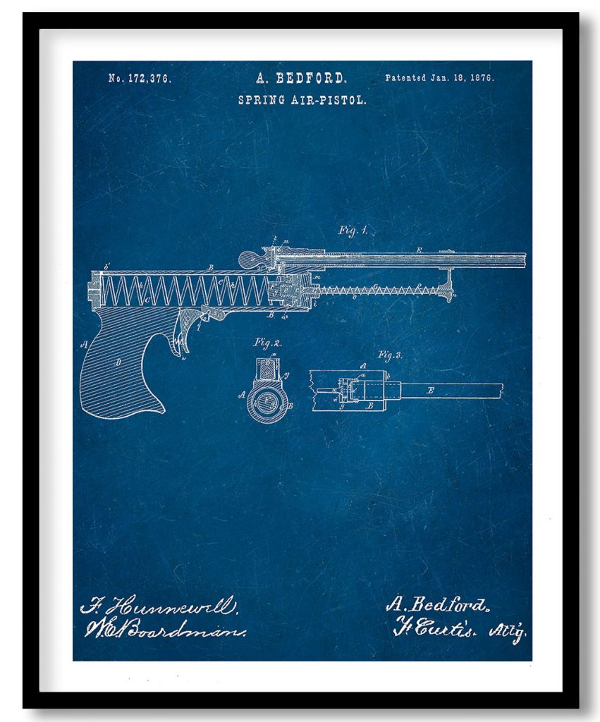 Spring Air Pistol 1876 blueprint