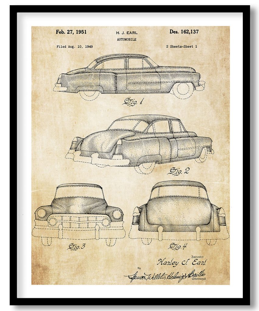 Cadillac Automobile Design 1951 vintage