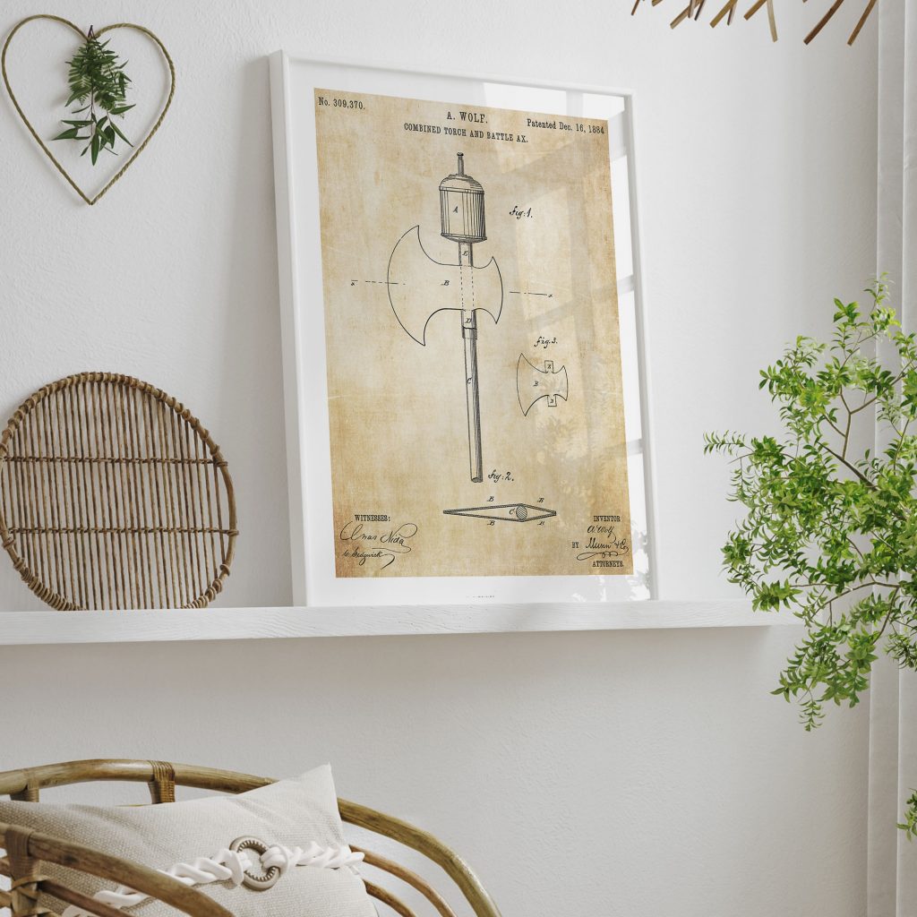 Industrial Combined Torch Battle Ax – Wall Hanging