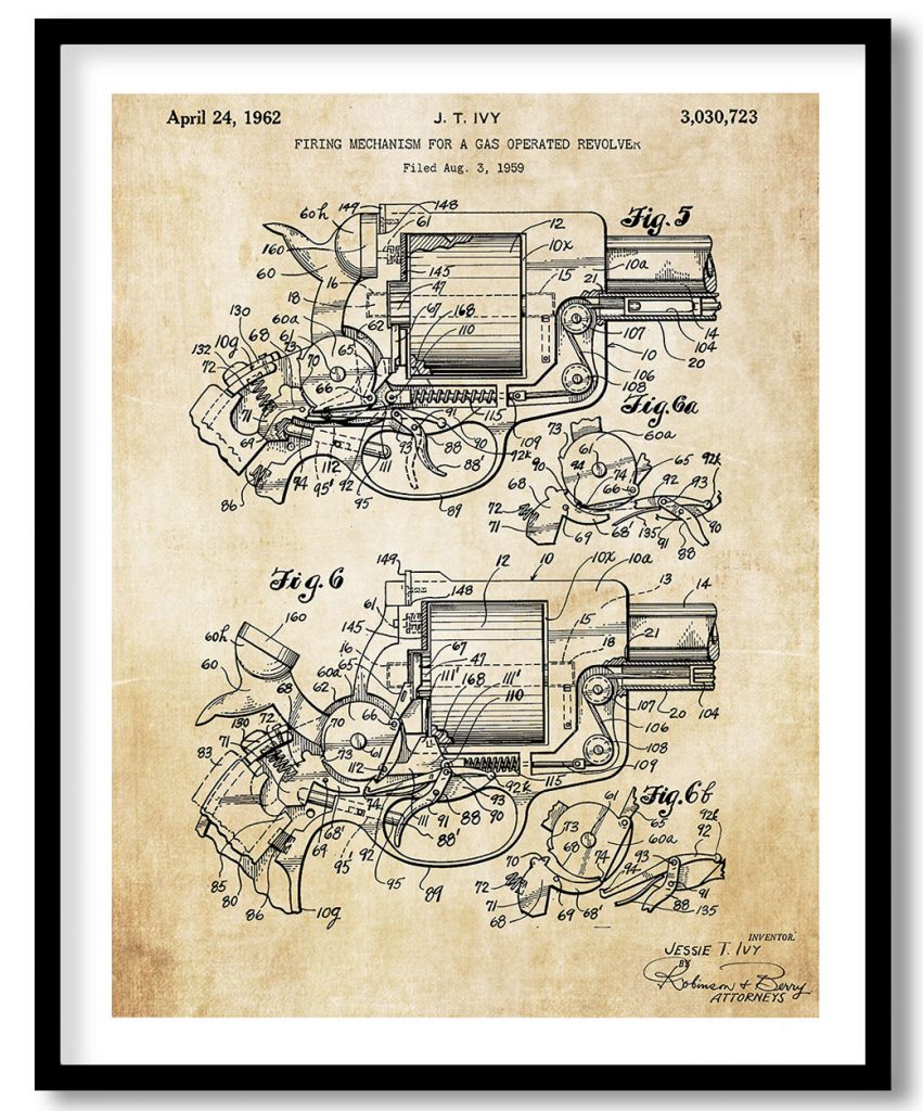 Firing mechanism for a gas operated revolver 1959 #15 vintage