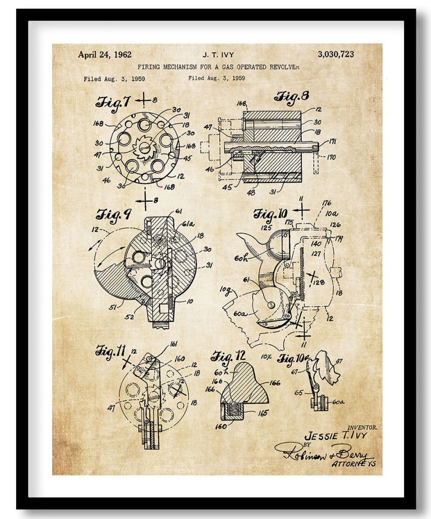 Firing mechanism for a gas operated revolver 1959 #16 vintage