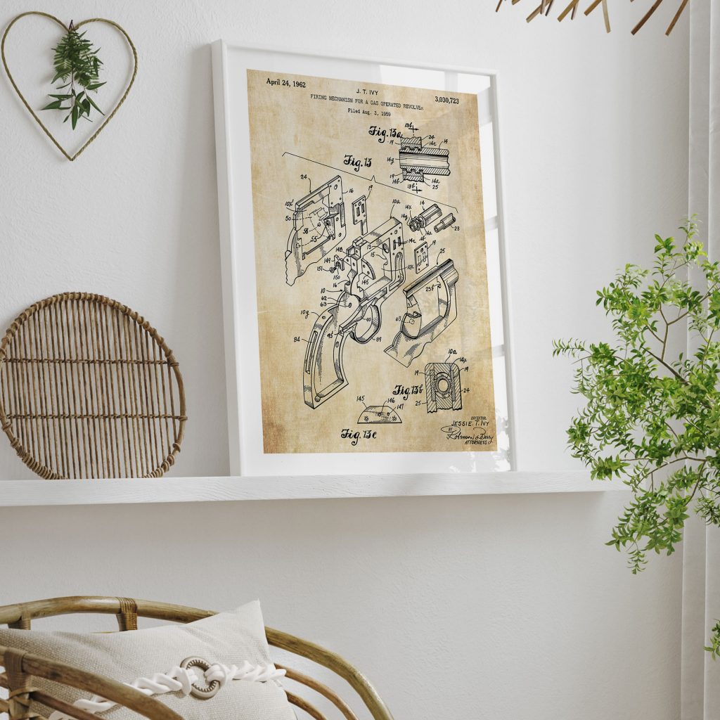 Industrial Gas Revolver Drawing – Home Decor