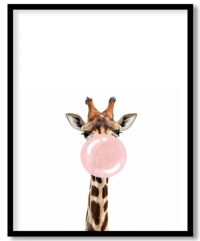 Giraffe with gum