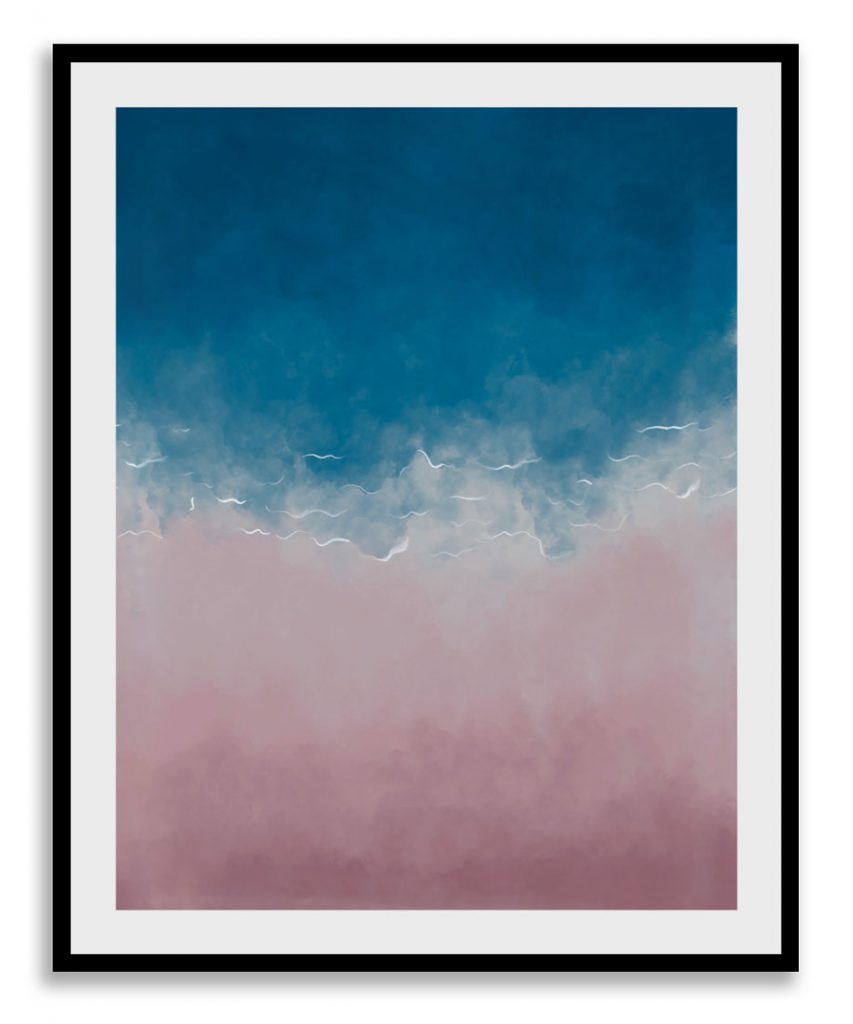 Abstract pink blue beach