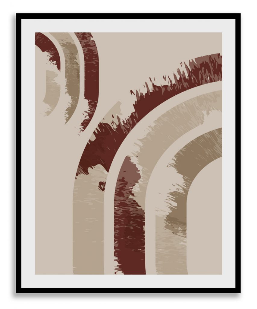 Abstract brush stroke shapes