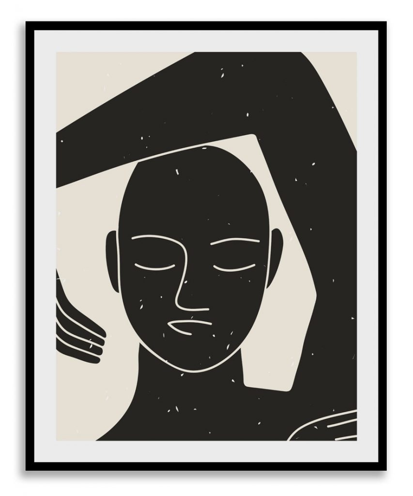 Abstract minimalist aesthetic human shape figure