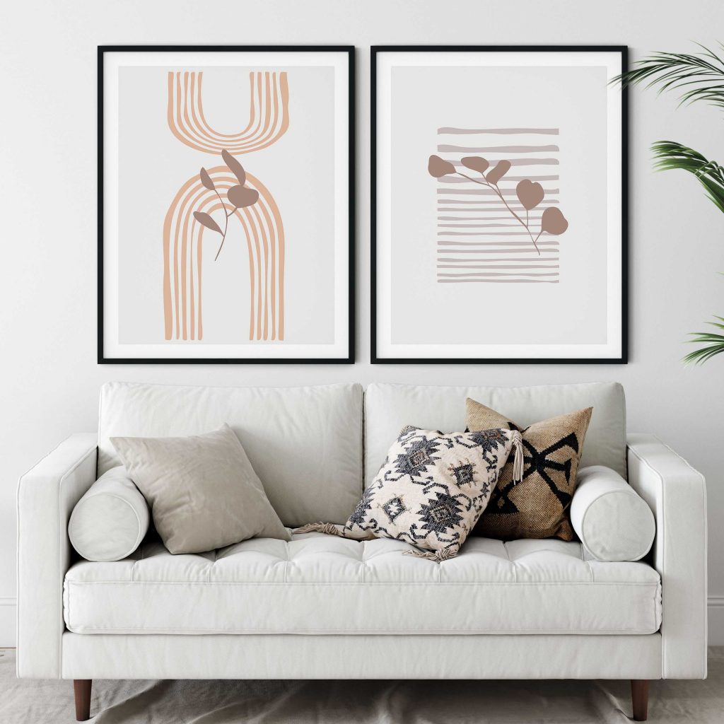 Minimalist Abstract Arches Stripes Leaves – Wall Decor