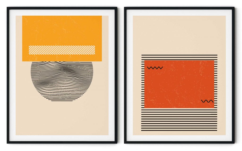 Set of 2 lines geometric shapes