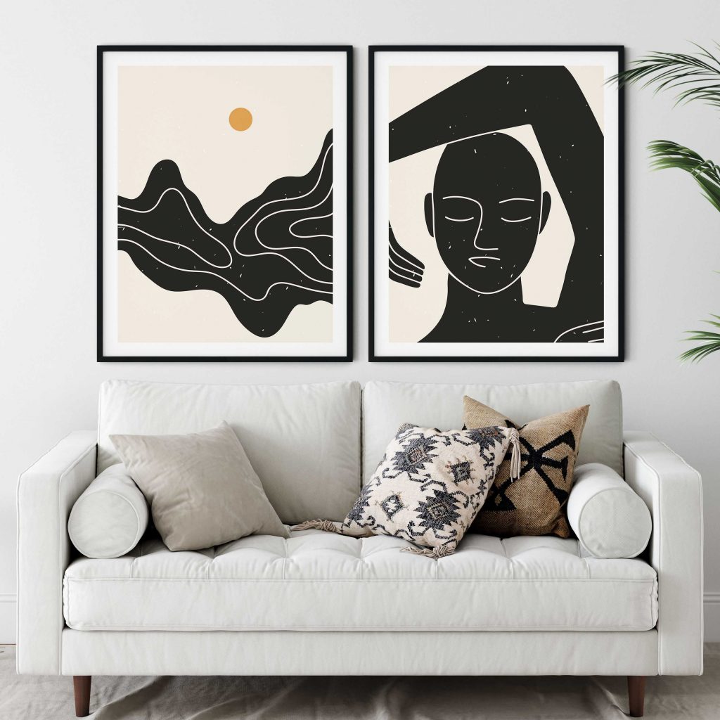 Minimalist Landscape Sun and Figure – Home Decor