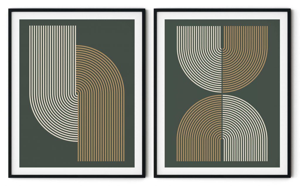 Set of 2 minimalist boho geometric shapes