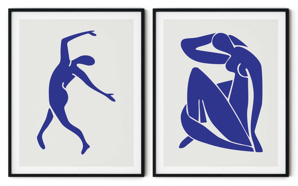 Set of 2 Matisse blue women figure