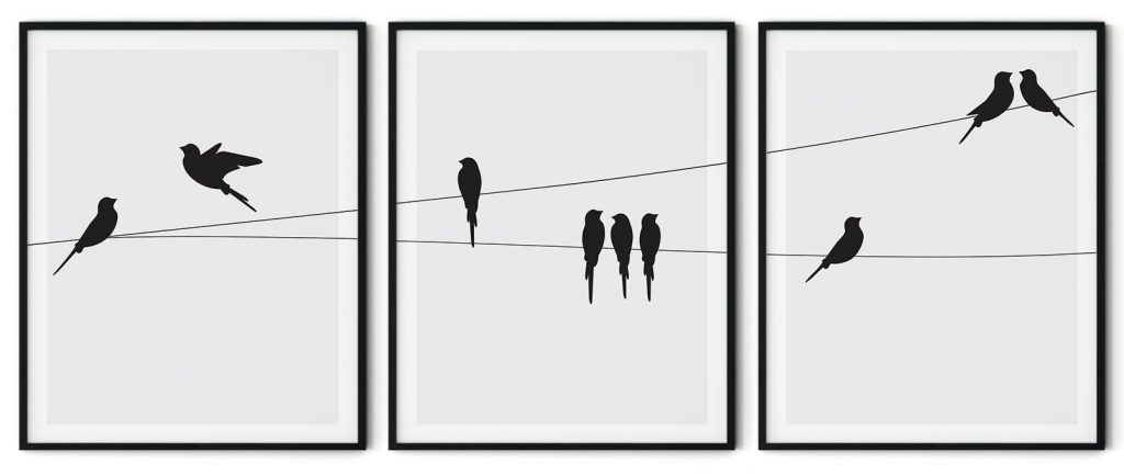 Set of 3 bird silhouette