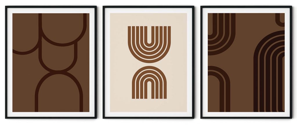 Set of 3 organic abstract figure