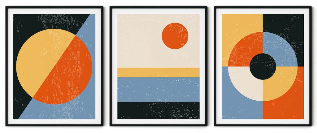 Set of 3 minimalist geometric abstract