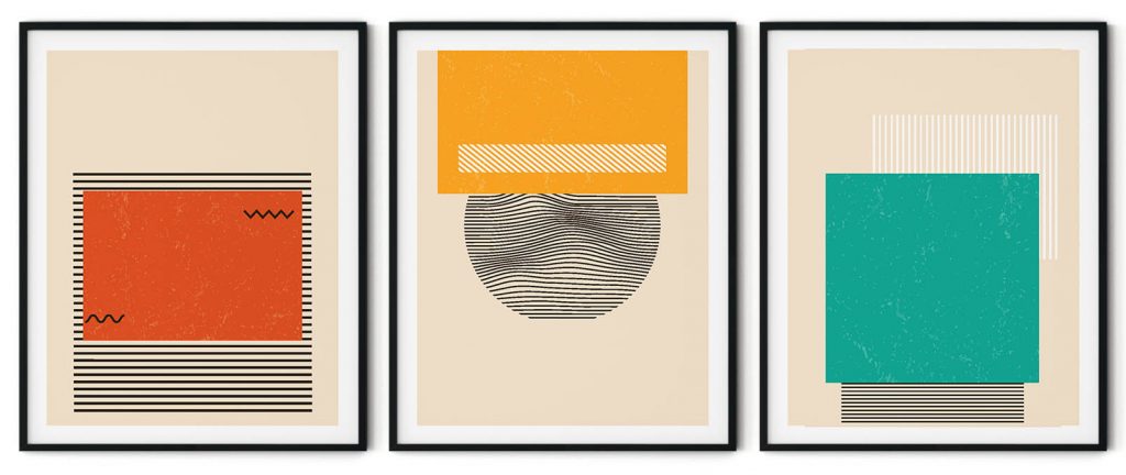 Set of 3 lines geometric shapes