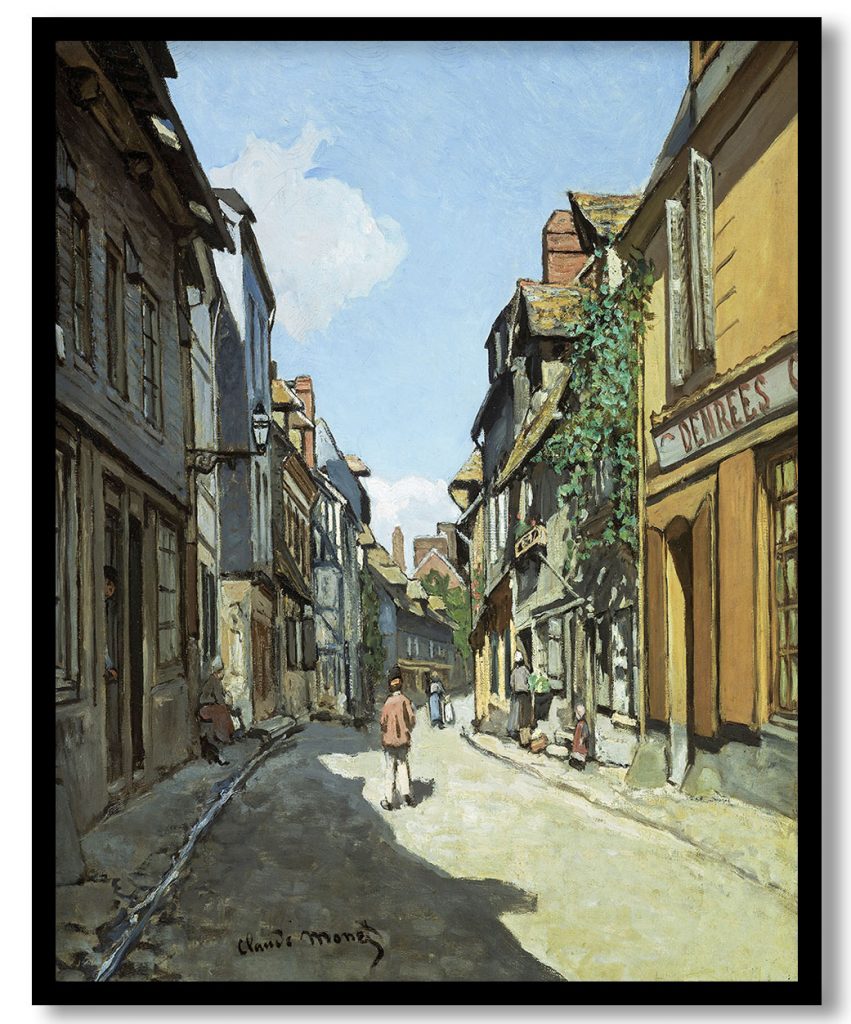 The rue de la bavole at honfleur by Claude Monet (1864)
