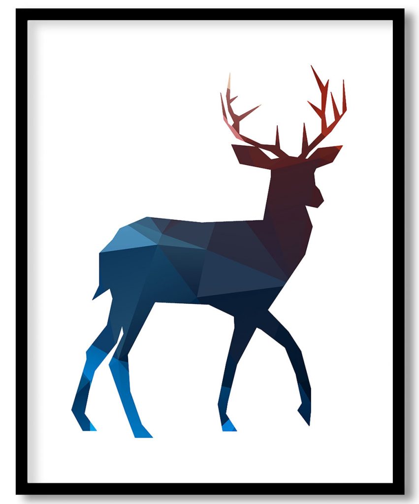 Colorful geometric deer