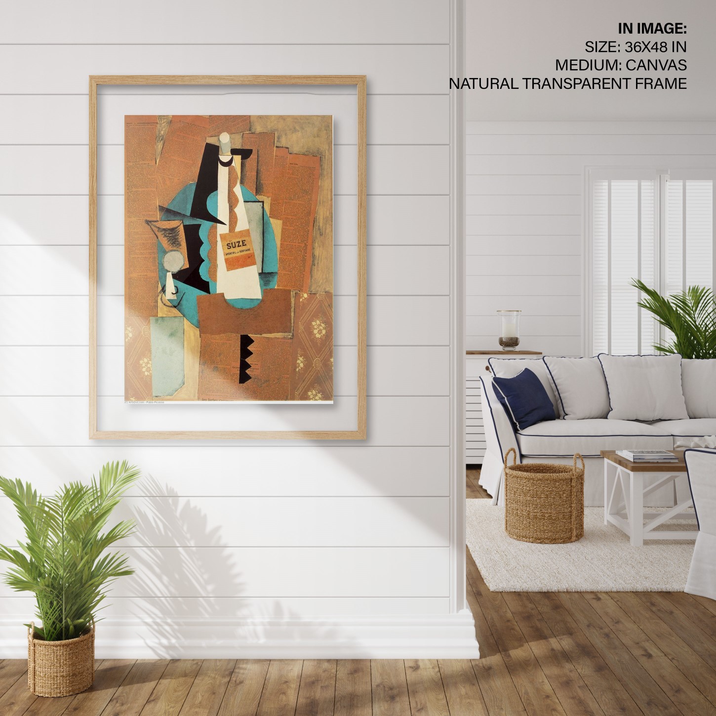 Hampton,Style,Living,Room,Interior,With,Frame,Mockup,,3d,Render