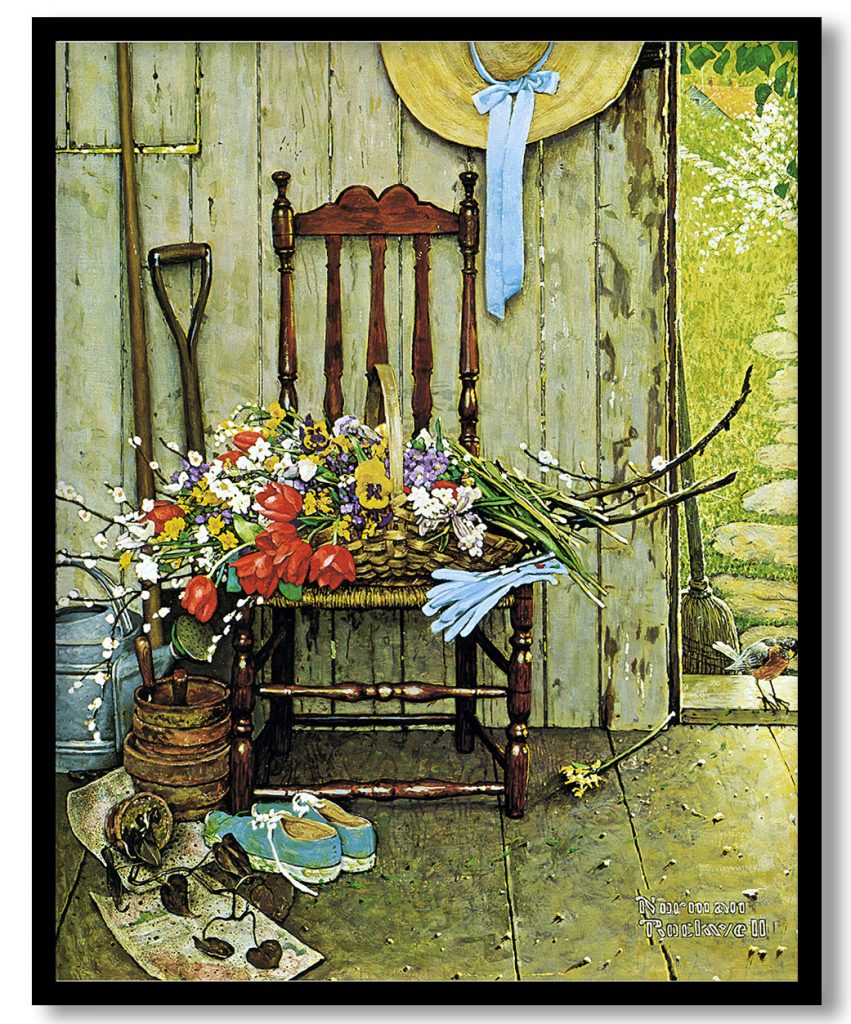 Spring flowers by Norman Rockwell (1969)