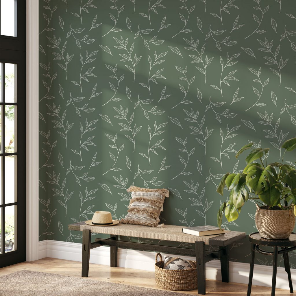 Tiny line drawing leaves