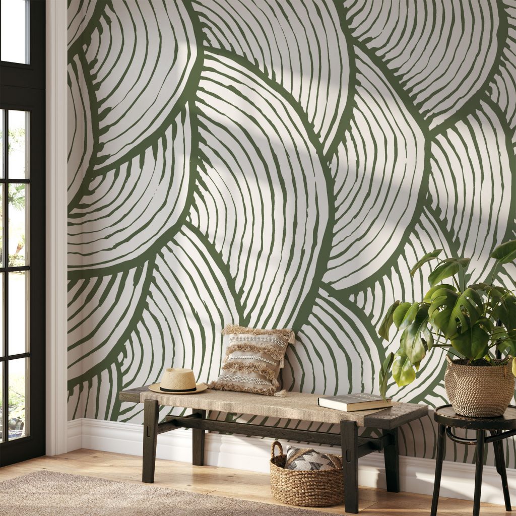 Vintage green brushstroke