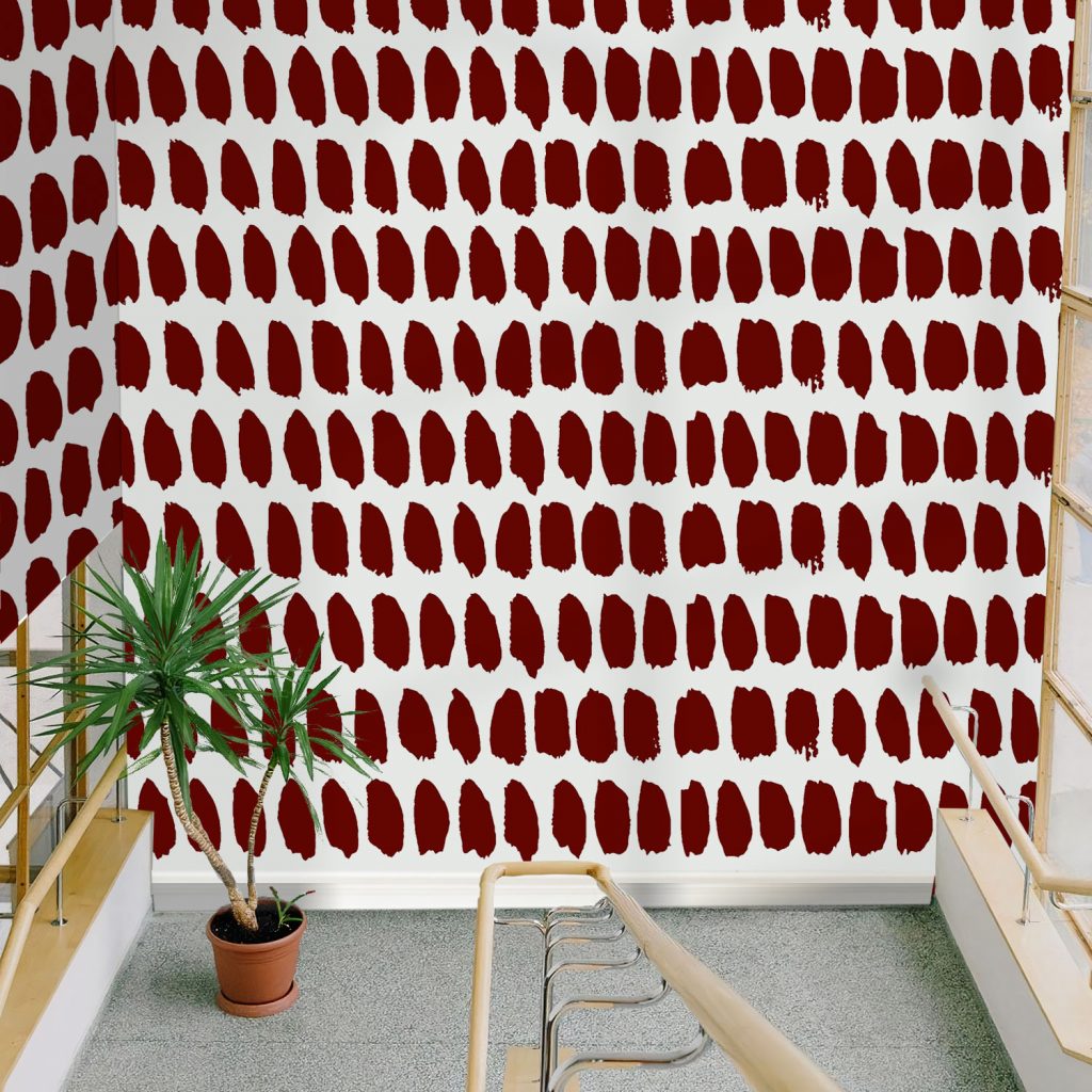 Maroon Abstract Brushstroke Wallpaper