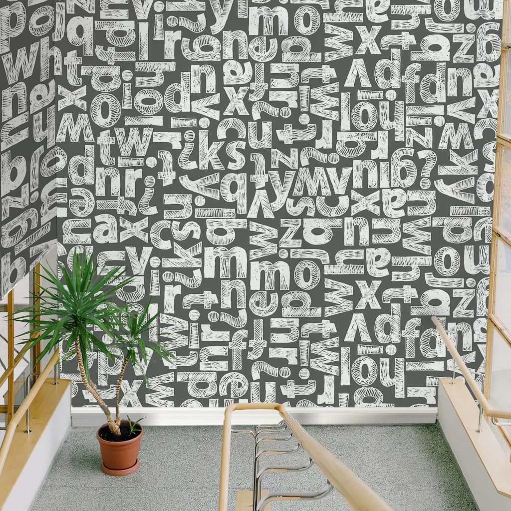 Charcoal Alphabet Typography Wallpaper