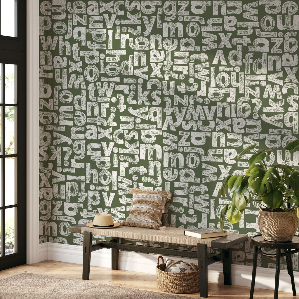 Vintage green alphabetic character