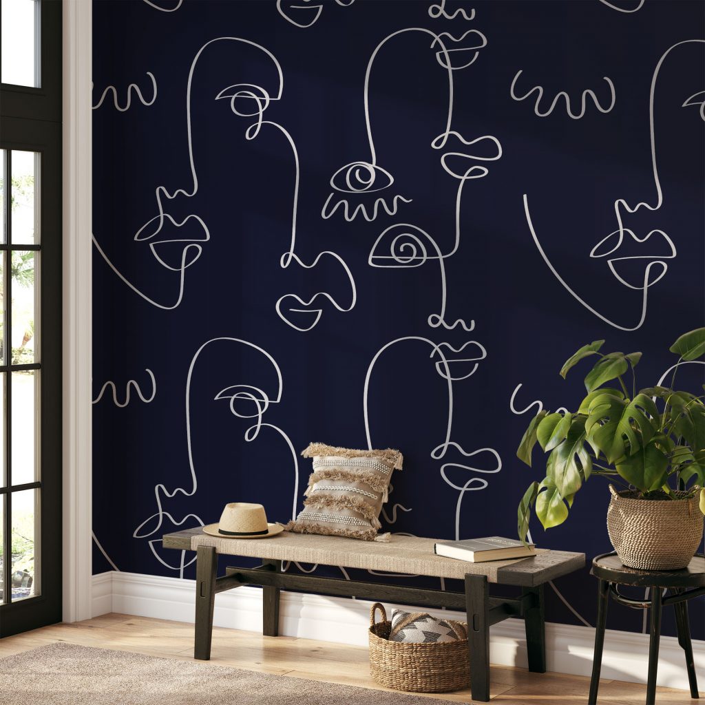 Denim abstract faces