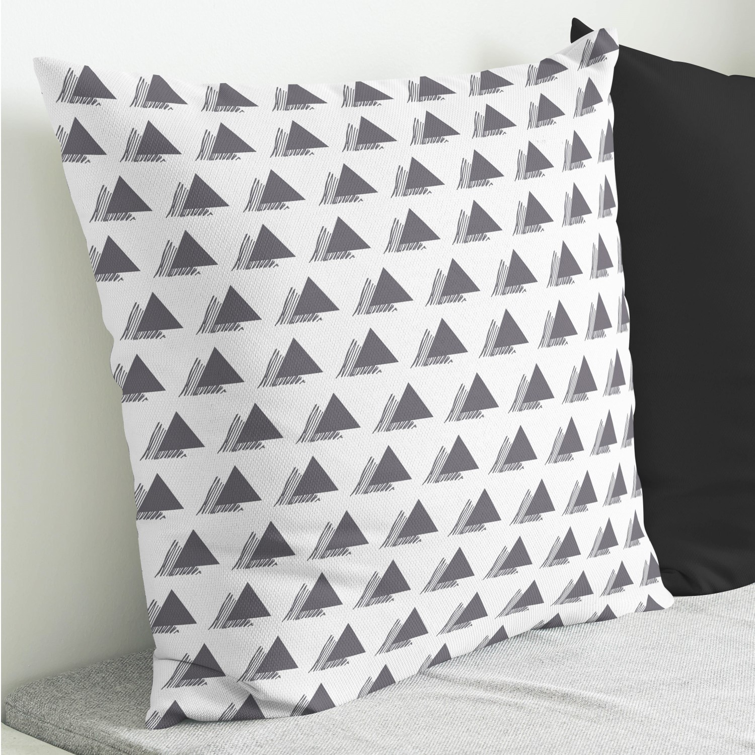 Red sofa with pillow and light lamp