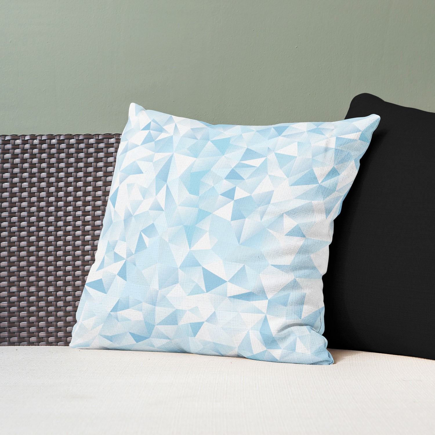 Red sofa with pillow and light lamp