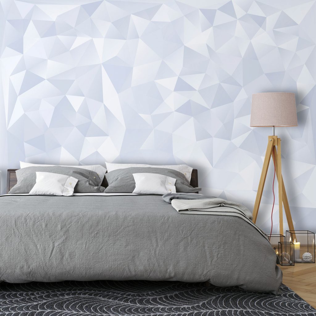 White Faceted Polygon Wallpaper