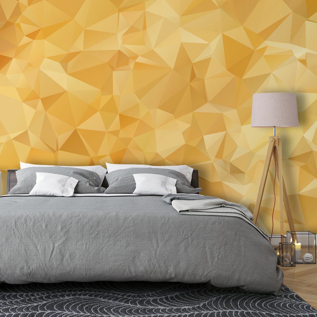Yellow and Gold Faceted Polygon Wallpaper