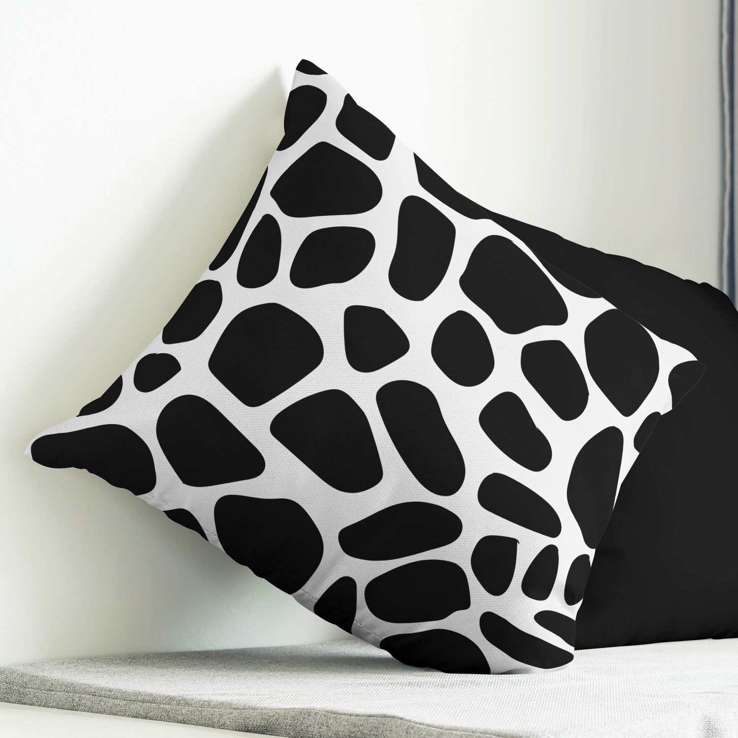 Red sofa with pillow and light lamp