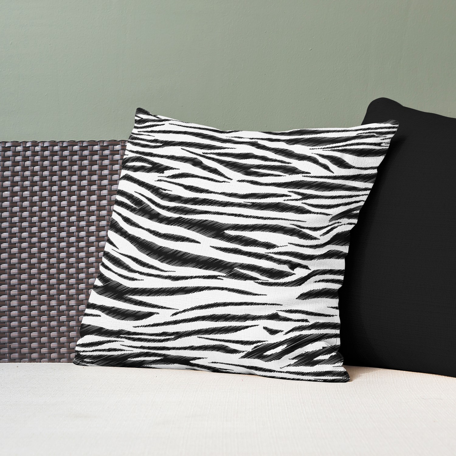 Red sofa with pillow and light lamp