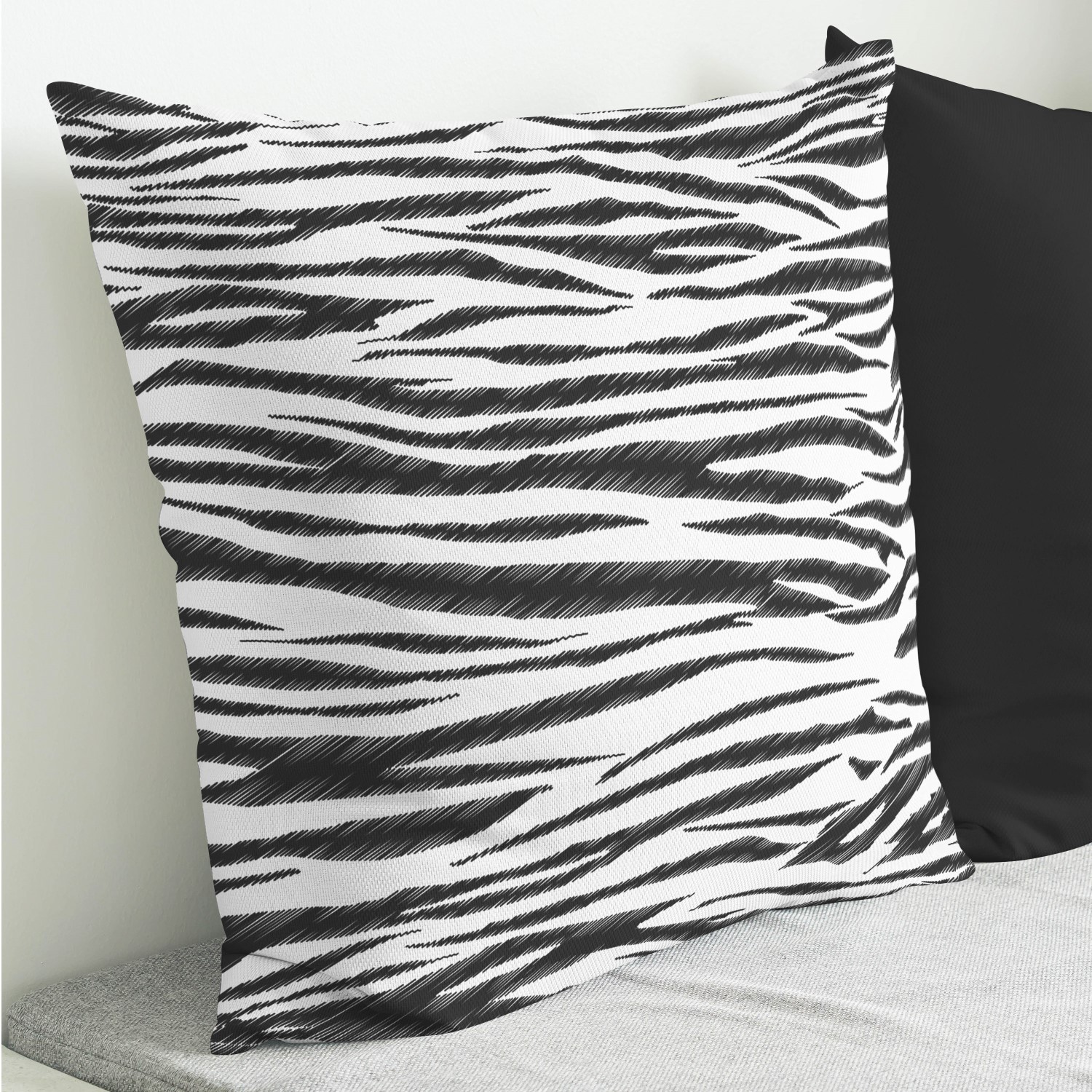 Red sofa with pillow and light lamp