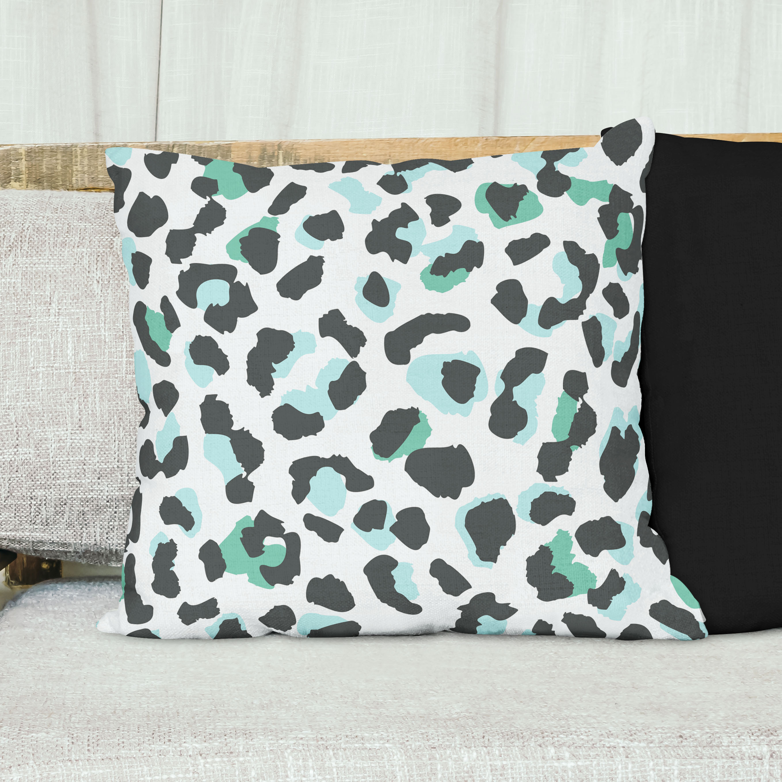 Red sofa with pillow and light lamp