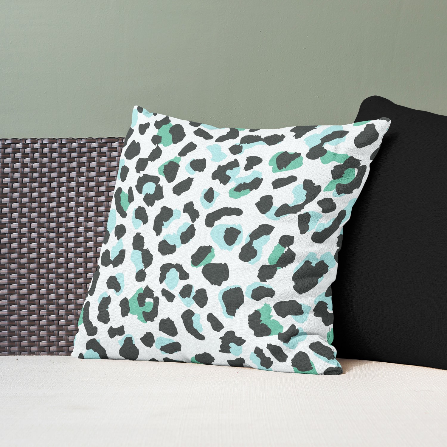 Red sofa with pillow and light lamp