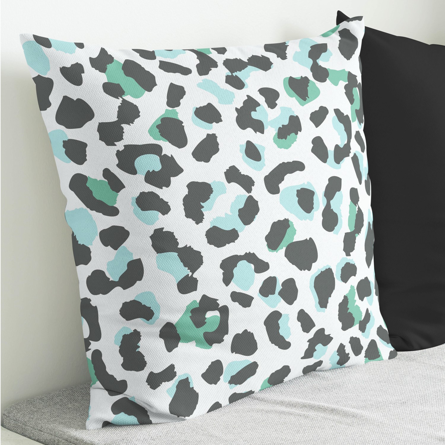 Red sofa with pillow and light lamp