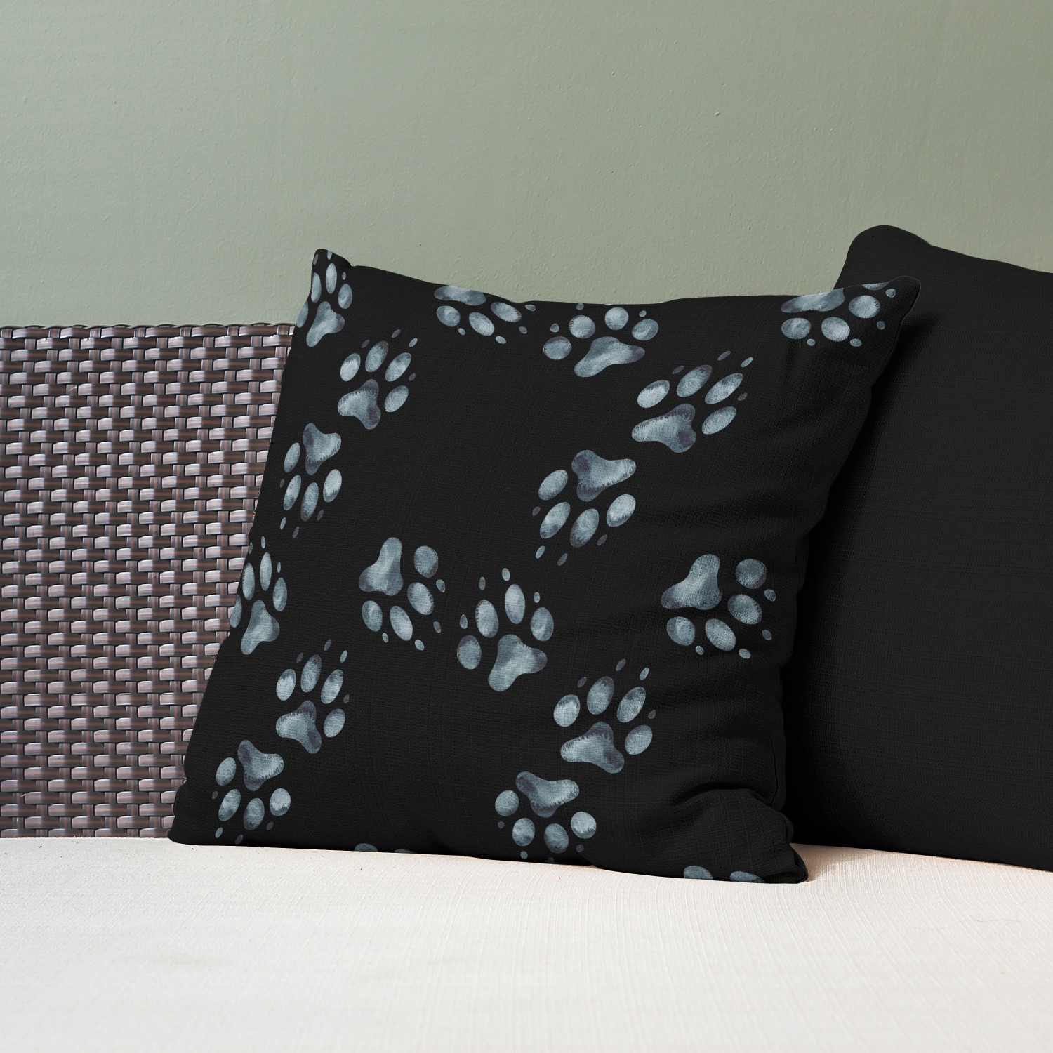 Red sofa with pillow and light lamp