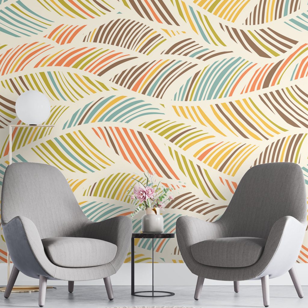 Abstract feather - Mural Wallpaper, PVC Free, Non-Toxic