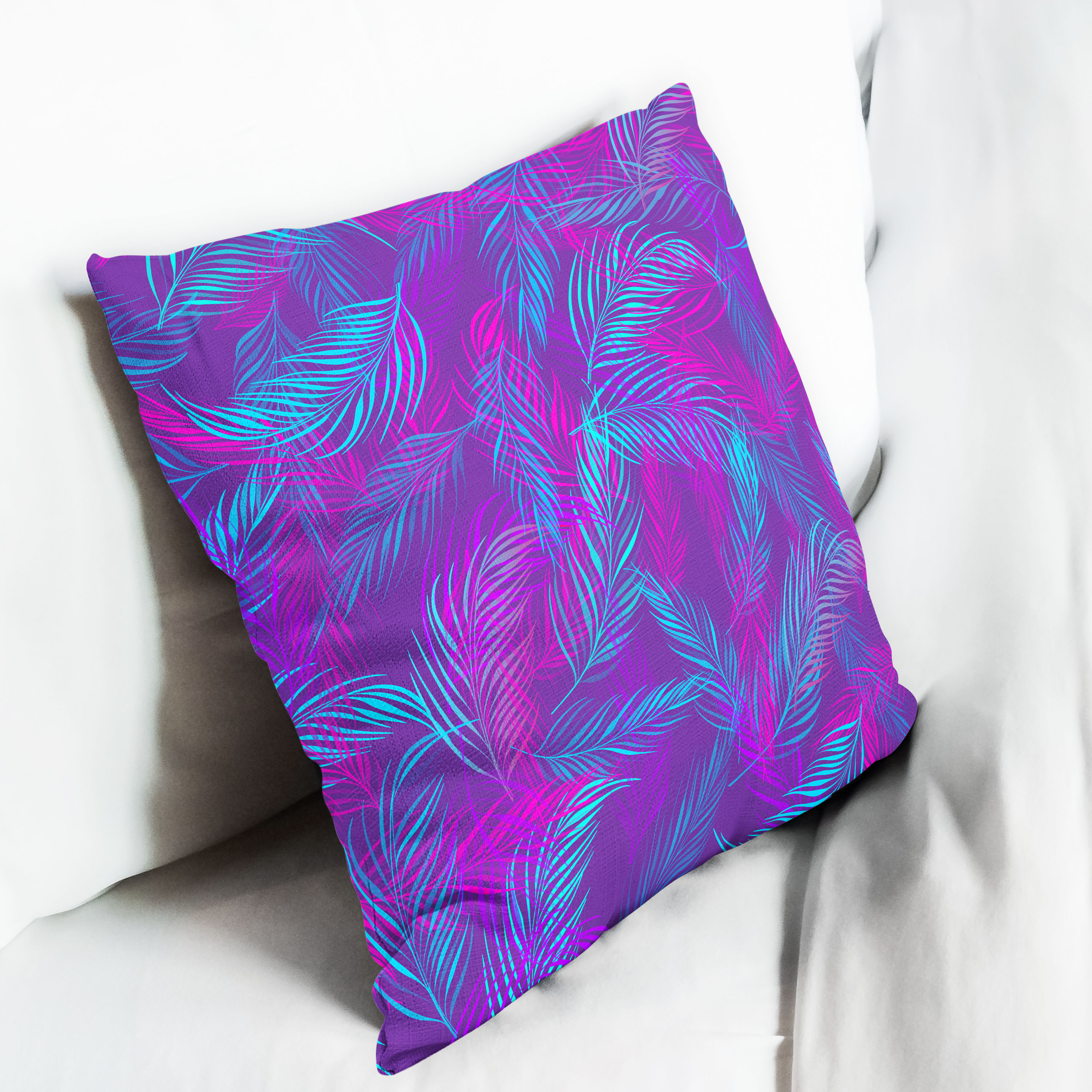 Red sofa with pillow and light lamp