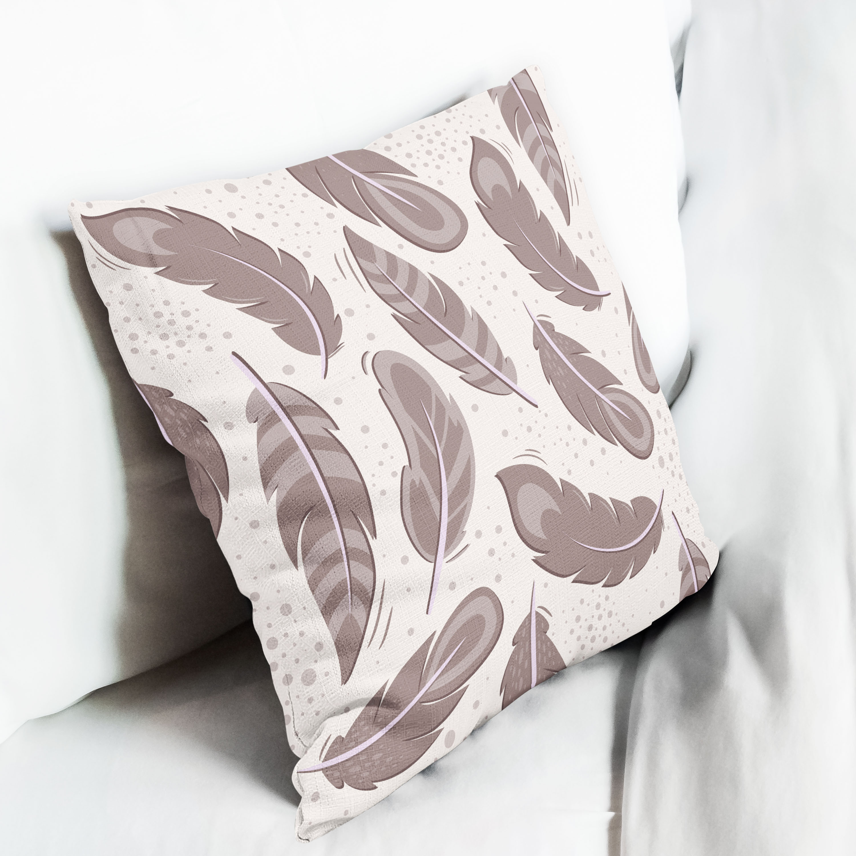 Red sofa with pillow and light lamp