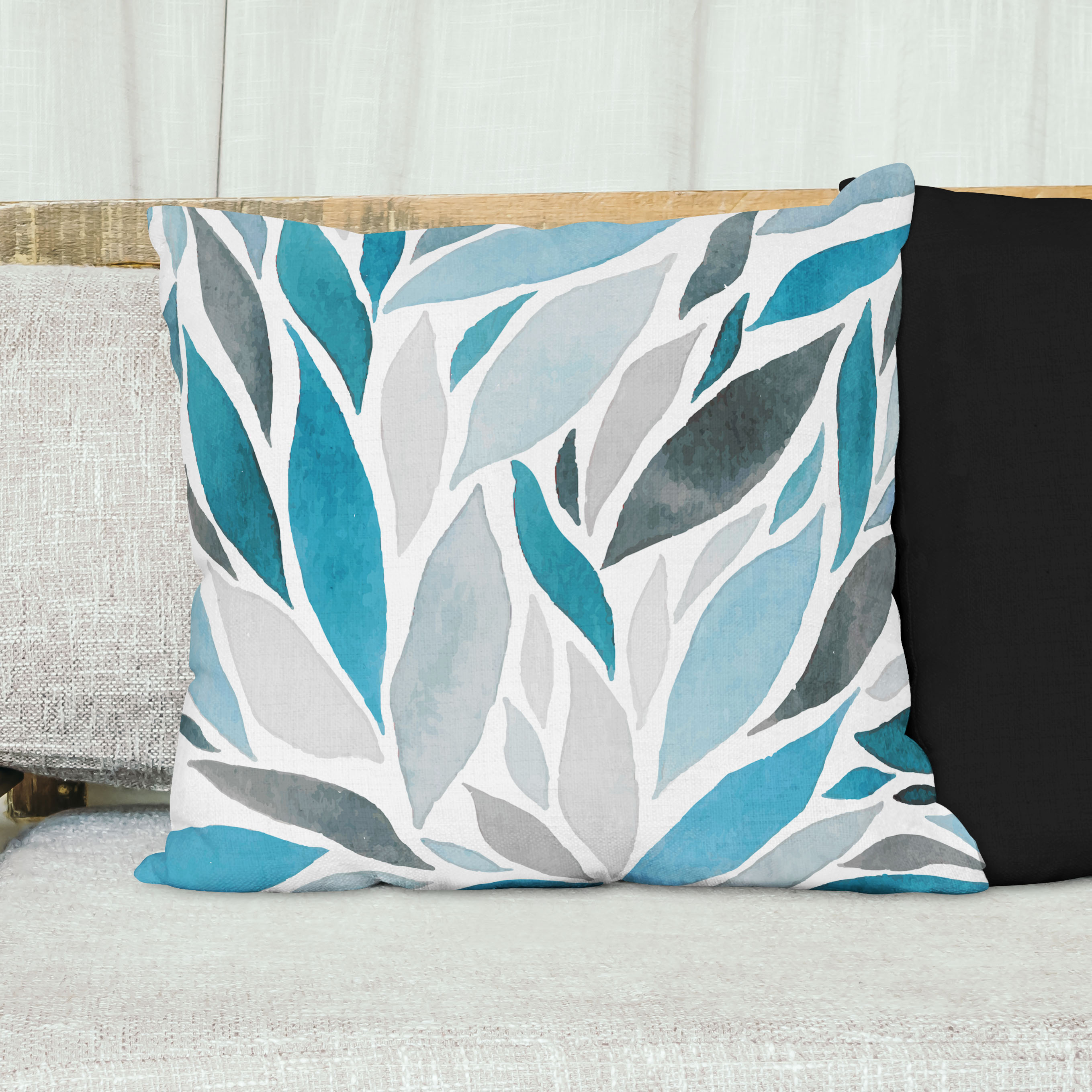 Red sofa with pillow and light lamp