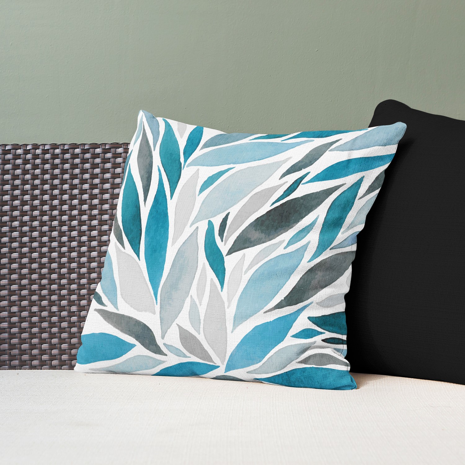 Red sofa with pillow and light lamp