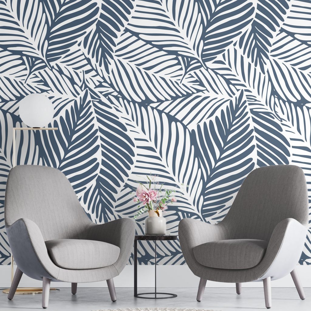 Abstract seamless leaves - Mural Wallpaper, PVC Free, Non-Toxic
