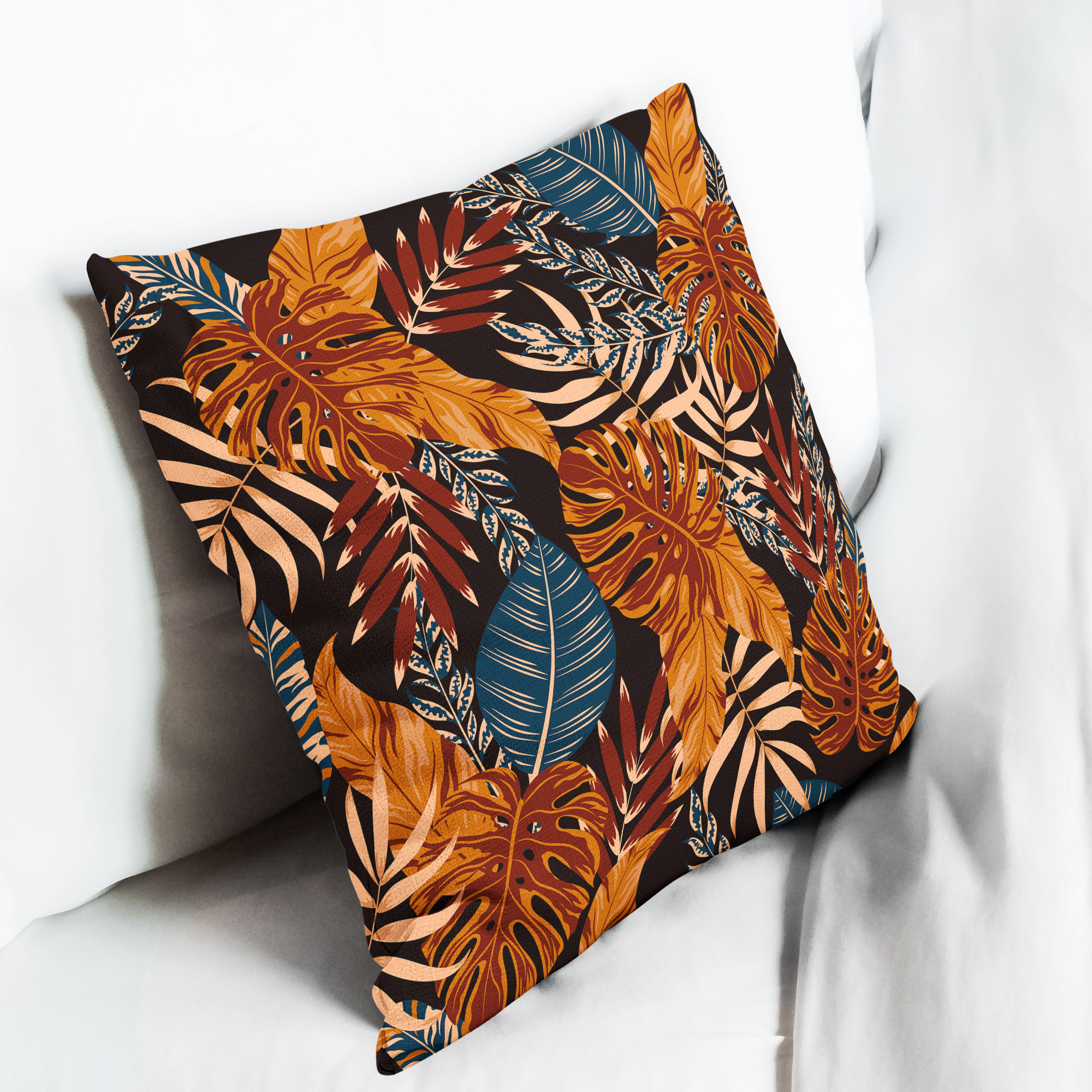 Red sofa with pillow and light lamp