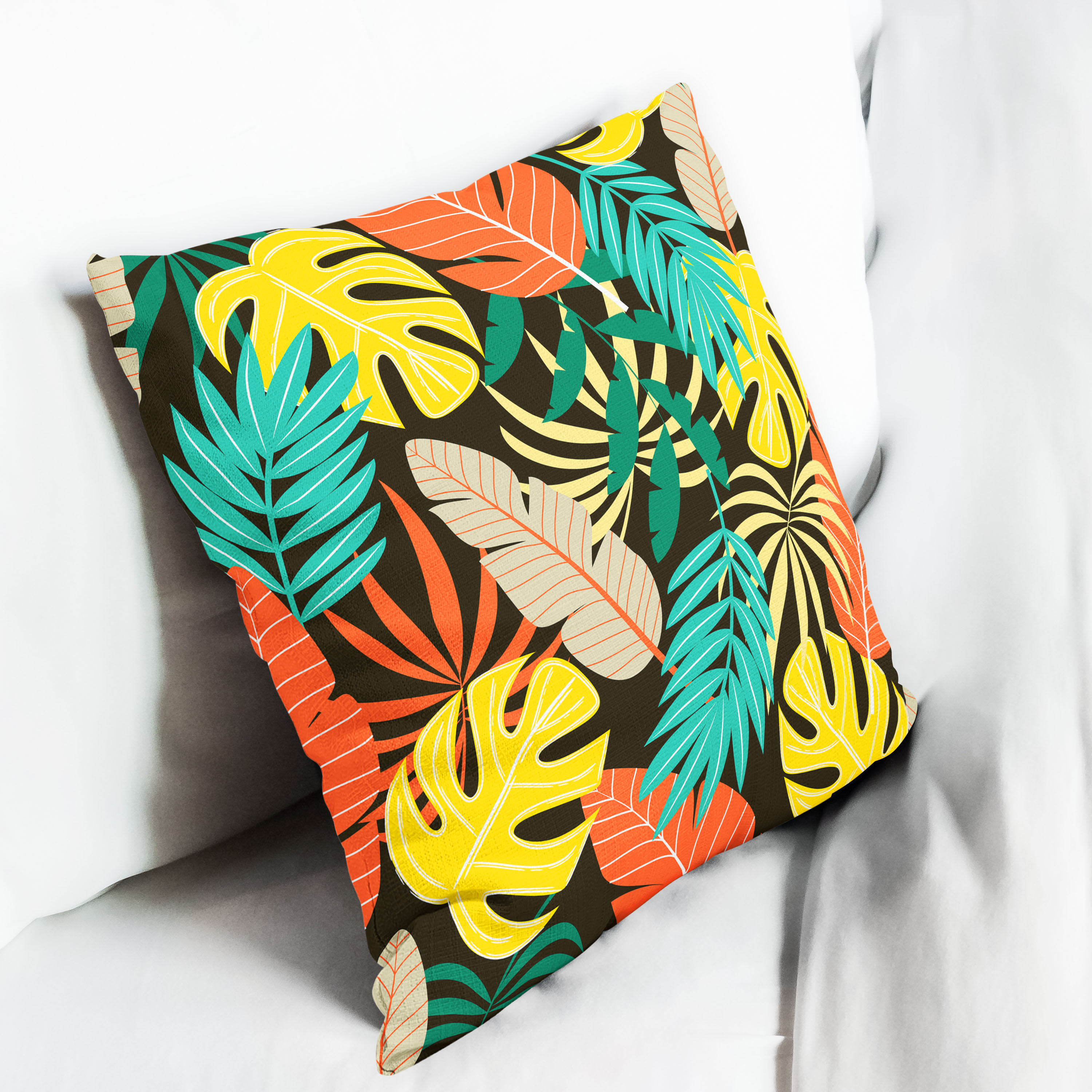 Red sofa with pillow and light lamp