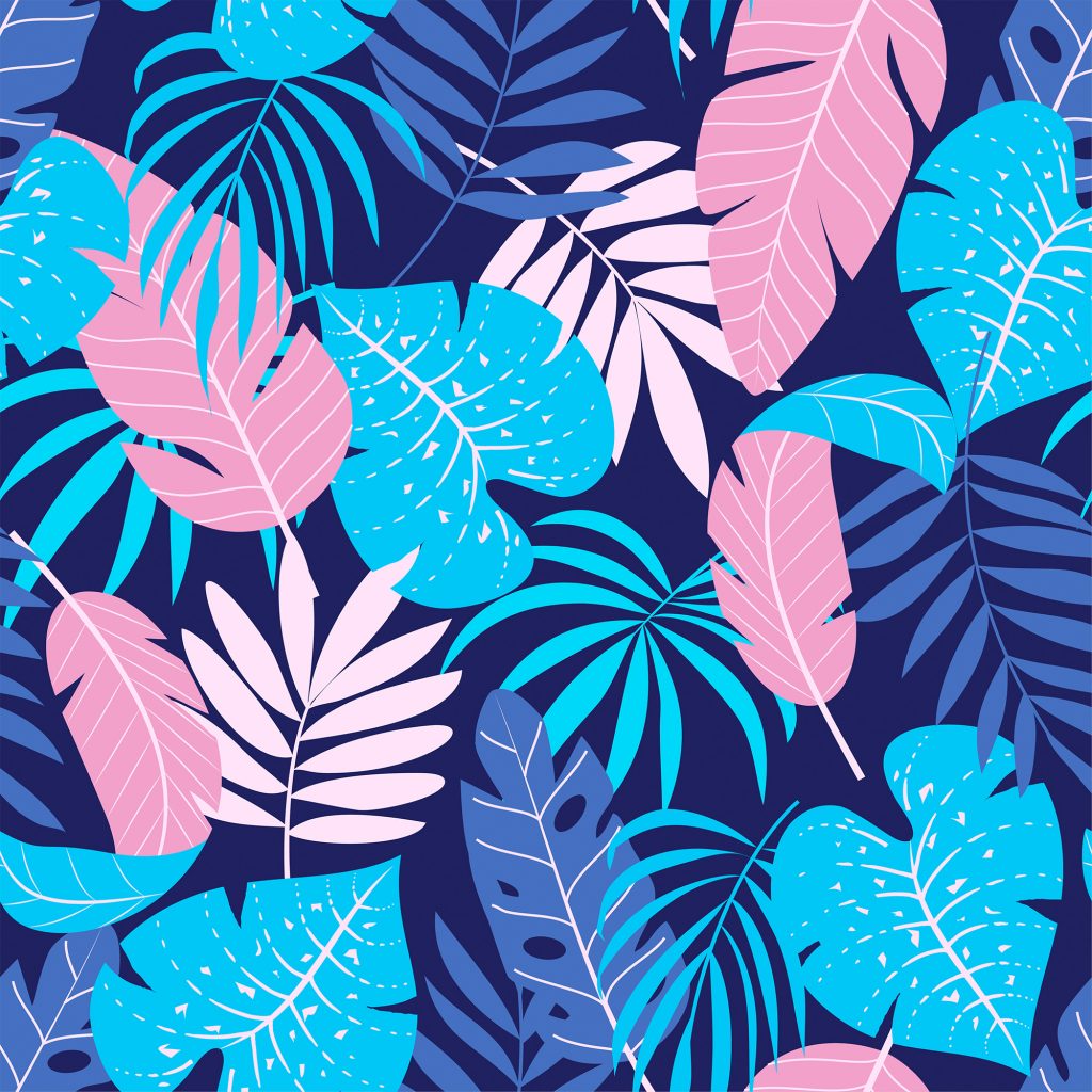 Abstract blue botanical Mural Wallpaper, PVC Free, NonToxic Non